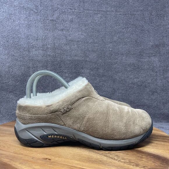 Merrell Encore Womens Slip On Beige Suede Sherpa Lined Size 6.5 Slip On Shoes - Picture 1 of 9